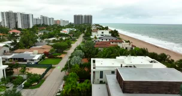Letecké Video Luxusní Domy Lauderdale Beach — Stock video