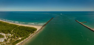 Fort Pierce Inlet FL ABD üzerindeki hava manzarası