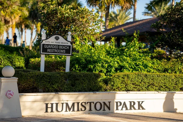 Znak Wejścia Humiston Park Vero Beach — Zdjęcie stockowe