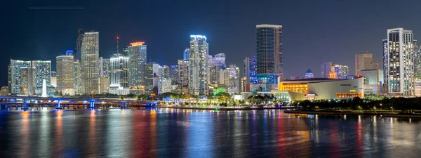 Panorama Notturno Downtown Miami Circa 2022 — Foto Stock