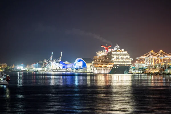 Night Photo Cruise Ship Port Miami — Stock Photo, Image