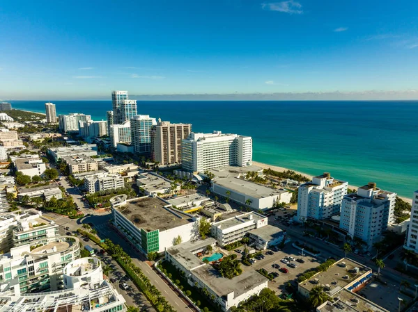 Luchtfoto Van Een Drone Miami Beach Dauville Hotel — Stockfoto