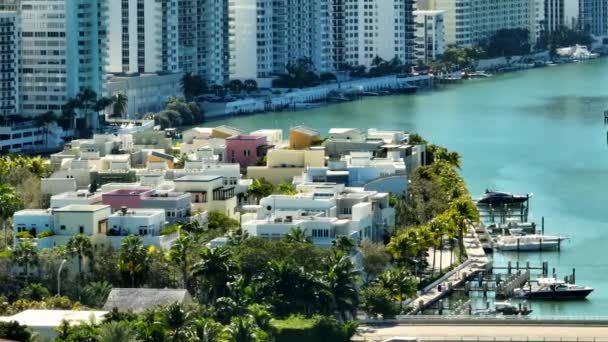Luxus Lakóházak Miami Beach Allison Sziget Parallax — Stock videók