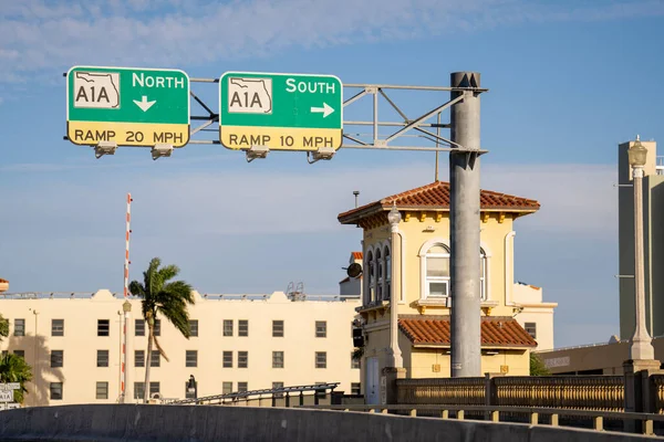 Znak Ulicy Hollywood Beach Bridge Broward County Floryda Usa — Zdjęcie stockowe