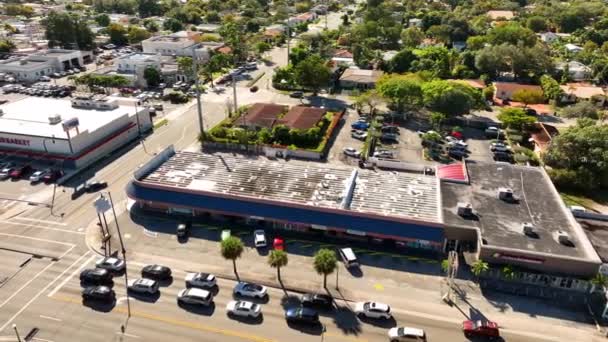 Aerial Video Tropical Supermarket Miami 8Th Street Calle Ocho — Stock Video