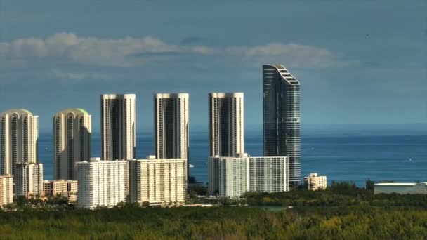 Zoom Wideo Lotnicze Trump Towers Ritz Carlton Residences Sunny Isles — Wideo stockowe