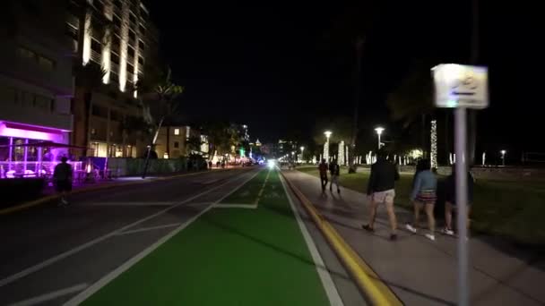 Miami Beach Usa Lutego 2022 Jazda Rowerze Miami Beach Ocean — Wideo stockowe