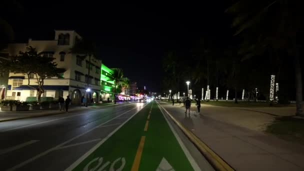 Miami Beach Usa Februari 2022 Ocean Drive Deco Art District — Stockvideo