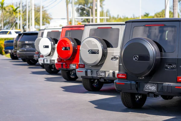 Miami Eua Fevereiro 2022 Foto Muitos Vagões Mercedes Classe Com — Fotografia de Stock