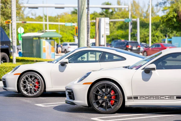 Miami Sua Februarie 2022 Fotografia Mașinilor Sport Porsche Dealer — Fotografie, imagine de stoc