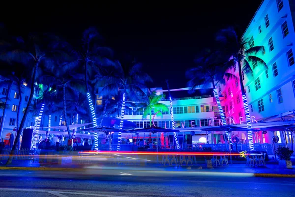 Miami Beach Florida Usa Februar 2022 Nachtaufnahme Des Clevelander Hotel — Stockfoto