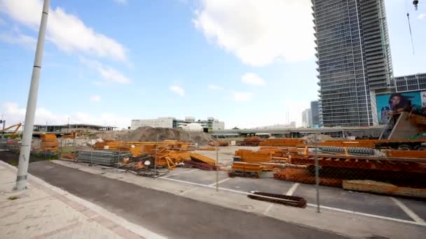运动视频签名桥迈阿密建筑工地4K — 图库视频影像