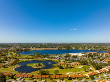 Kissimmee, FL, USA - February 20, 2022: Aerial photo of Orange lake resort clipart