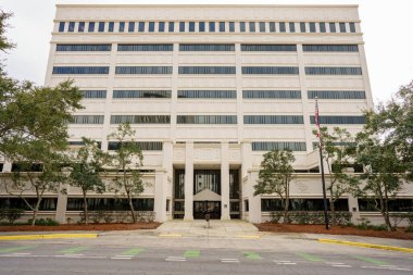 Tallahassee, FL, ABD - 18 Şubat 2022: Tallahassee şehir merkezi Ekonomik ve Nüfus Araştırmaları Devlet Ofisi