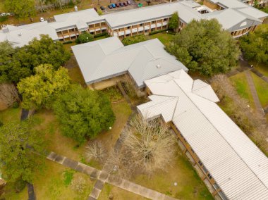 Tallahassee, FL, ABD - 18 Şubat 2022: Tallahassee Devlet Üniversitesi Hava Fotoğrafı