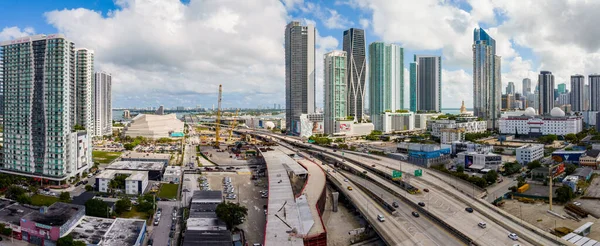 Miami Estados Unidos Febrero 2022 Fotografía Aérea Del Signature Bridge — Foto de Stock