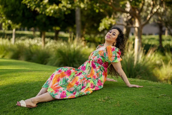 Mulher Feliz Férias Verão Miami — Fotografia de Stock