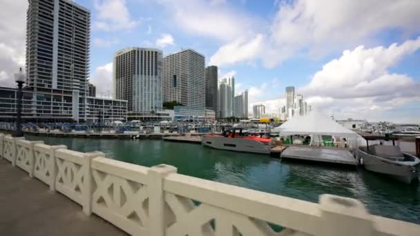 Sea Isle Marina Venetiaanse Causeway Miami Motion Video — Stockvideo