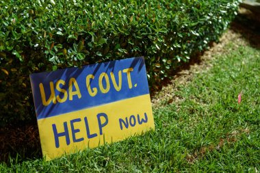 Hallandale, FL, ABD - 3 Mart 2022 Putin 'in Hallandale Ukrayna işgalini protesto