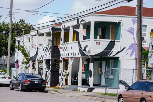 Miami Usa März 2022 Bunte Wohnungen Mit Geringem Einkommen Overtown — Stockfoto