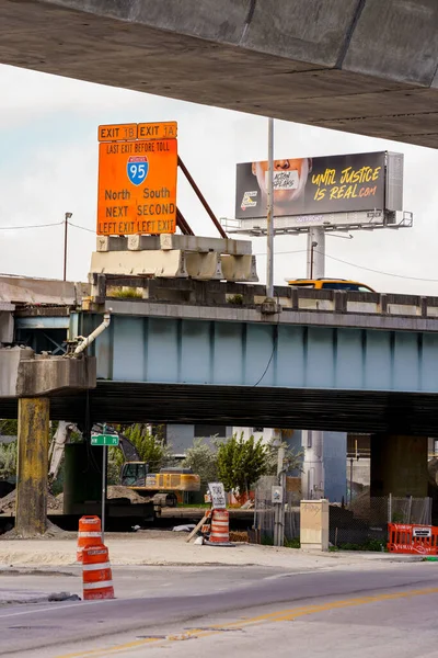 Miami Usa March 2022 Overtown Miami Construction Signature Bridge — 스톡 사진