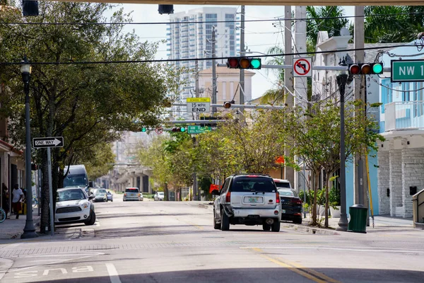 Miami Usa Maart 2022 Overtown Street Scene Geschoten Met Telelens — Stockfoto