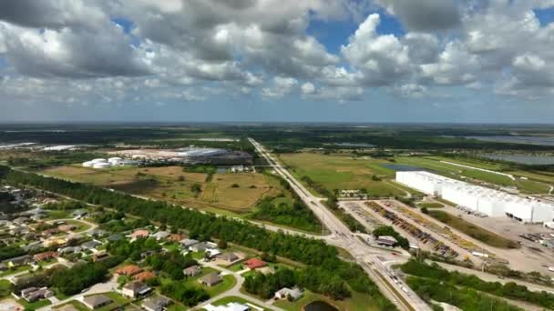 Aerial Video Industrial District West Port Lucie Fort Pierce Usa — Stock Video