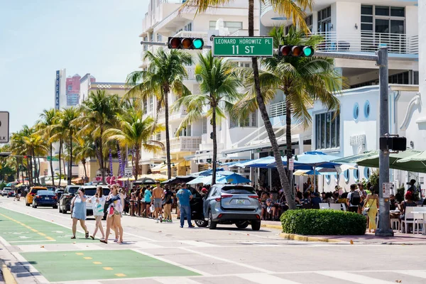 Miami Beach Amerika Serikat Maret 2022 Adegan Ocean Drive Menunjukkan — Stok Foto