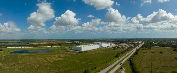 Fort Pierce Usa 2022年3月9日 フロリダ州フォートピアースのトロピカナ工場の空中パノラマ写真 — ストック写真