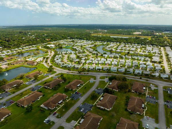 Imagen Aérea Drones Comunidades Residenciales Fort Pierce Port Lucie — Foto de Stock