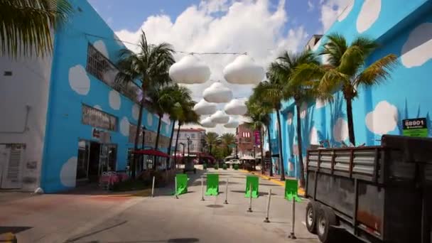 Rörelse Video Tour Miami Beach Little Cloud Sky Friendsmed Dig — Stockvideo