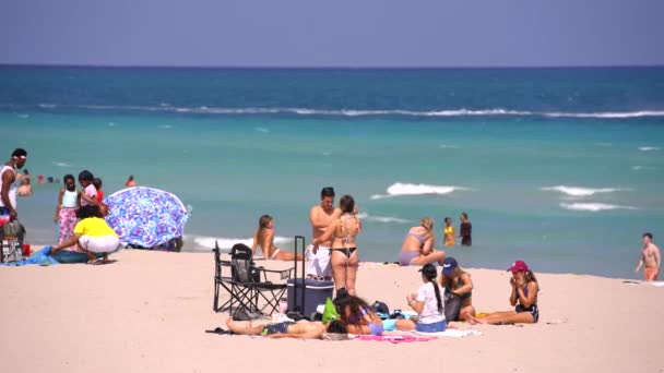 Studenti Universitari Sulla Spiaggia Vacanze Primaverili Fort Lauderdale Usa 2022 — Video Stock
