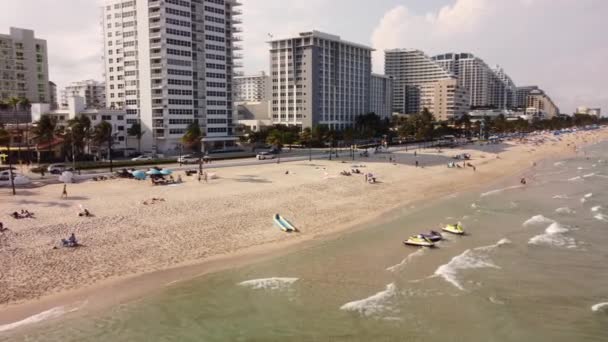 Aerial Video Jet Wypożyczalnia Nart Fort Lauderdale Beach Spring Break — Wideo stockowe