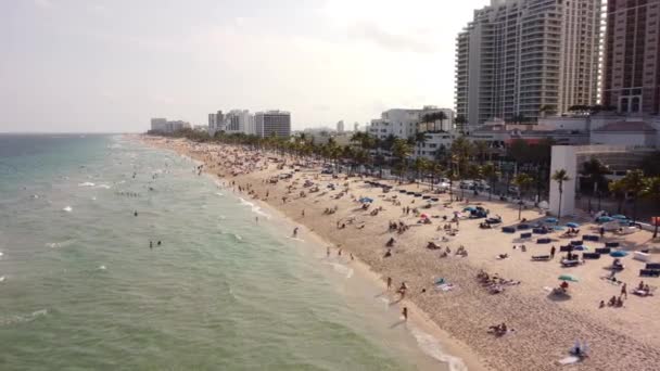 Spring Break Holiday Vacation Fort Lauderdale Beach Post Covid Restrictions — Stock Video