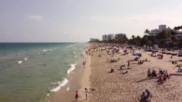 Aerial Video Spring Break 2022 Fort Lauderdale Beach — Stock Video