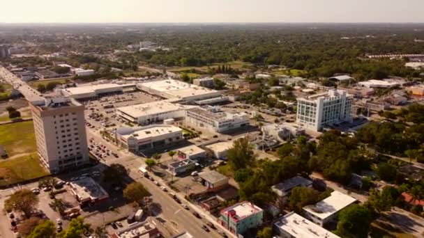 Midpoint Alışveriş Merkezi Miami Sokak Biscayne Bulvarı Nın Hava Görüntüleri — Stok video