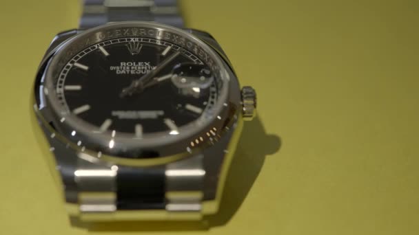 Video Rolex Datejust Perspektivou Posunu Světla — Stock video