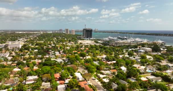 Mooie Luchtfoto Beelden Van West Palm Beach Woonwijken — Stockvideo