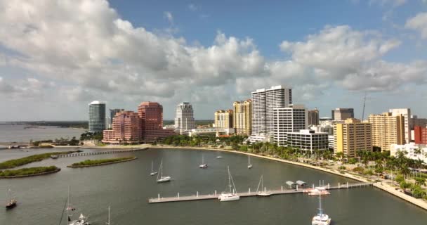 Flagler Drive West Palm Beach Wideo Dronem Powietrznym — Wideo stockowe