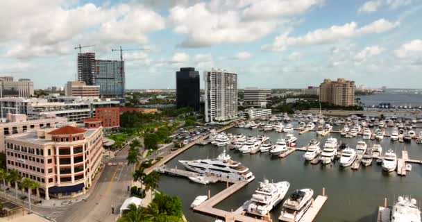 Aerial Video Downtown West Palm Beach Florida — стокове відео