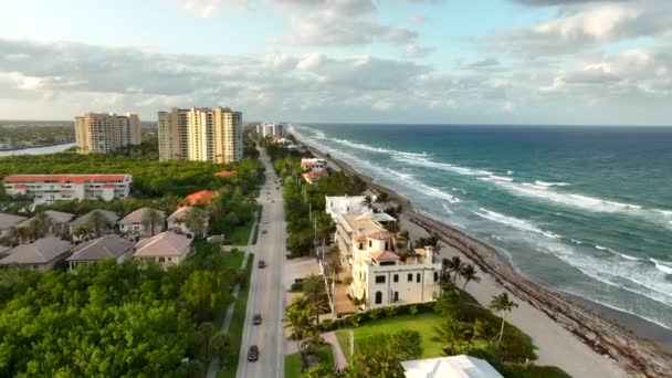 Aerial Video Mega Mansions Highlands Beach Florida 60Fps — Stock Video