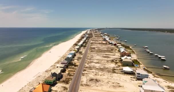 Dron Wideo Alabama Zatoka Wybrzeże Domy — Wideo stockowe