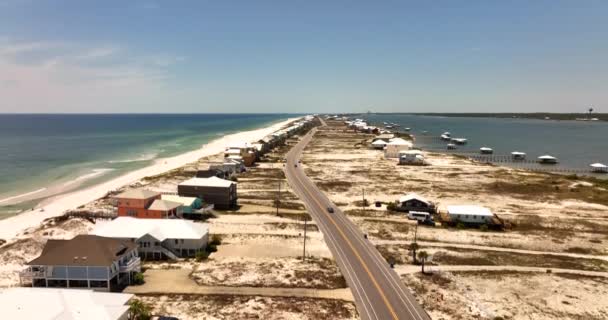 Aerial Rising Video Beachfront Vacation Rentals Gulf Highlands Beach — Stock Video