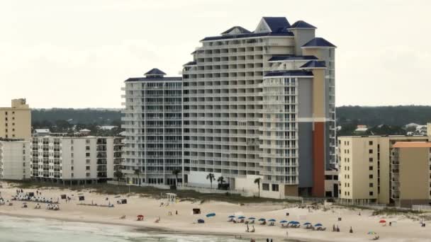Aerial Drone Video Lighthouse Condominiums Gulf Shores Usa — Αρχείο Βίντεο