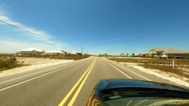 Driving motion video West Beach Blvd Gulf shores Alabama 4k