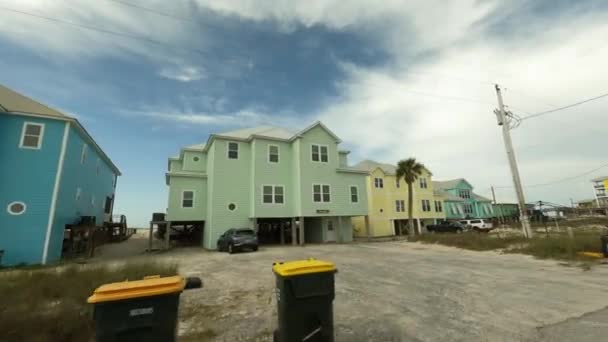 アラバマ州にビーチフロントの家 メキシコ湾海岸 — ストック動画