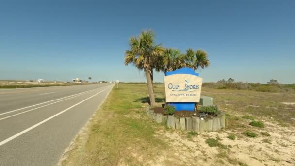 Gulf Shores Alabama Firmar Ciudad Pequeña Big Beach — Vídeo de stock