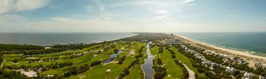 Картина, постер, плакат, фотообои "aerial panorama kiva dunes public golf course gulf shores alabama картины мосты", артикул 567477156