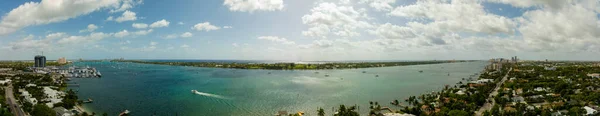 Aerial Panorama Intracoastal Waterway West Palm Beach — 스톡 사진
