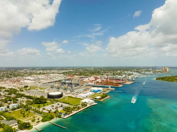 Aerial Létrehozása Fénykép Port Palm Beach Usa — Stock Fotó